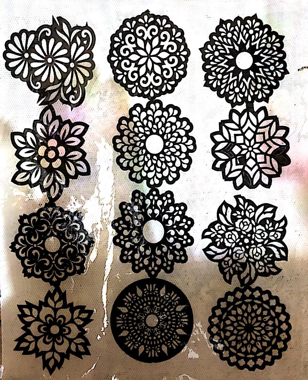 Mehndi Design Stickers – 12 Intricate Henna Stencil Patterns