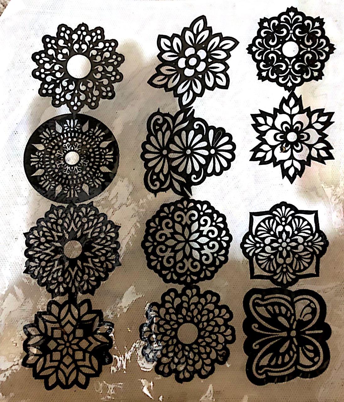 Mehndi Design Stickers – 12 Intricate Henna Stencil Patterns