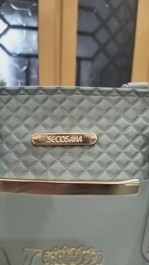Elegant Green Handbag with Shoulder Strap, Spacious Section & Hidden Pocket